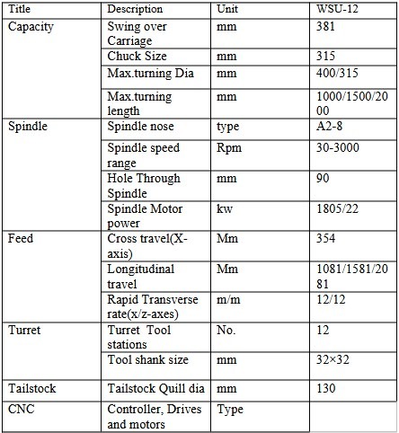 wsu12-lathe-specification WSU12 Lathe Specification